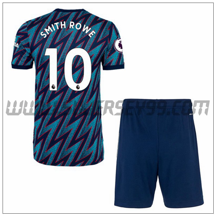 Tercera Equipacion del FC Arsenal Emile Smith Rowe 10 Ninos 2021 2022