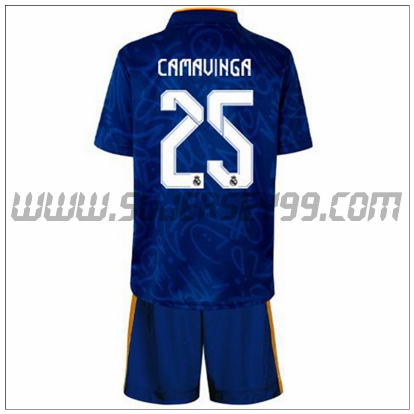 Segunda Equipacion del Real Madrid Camavinga 25 Ninos 2021 2022