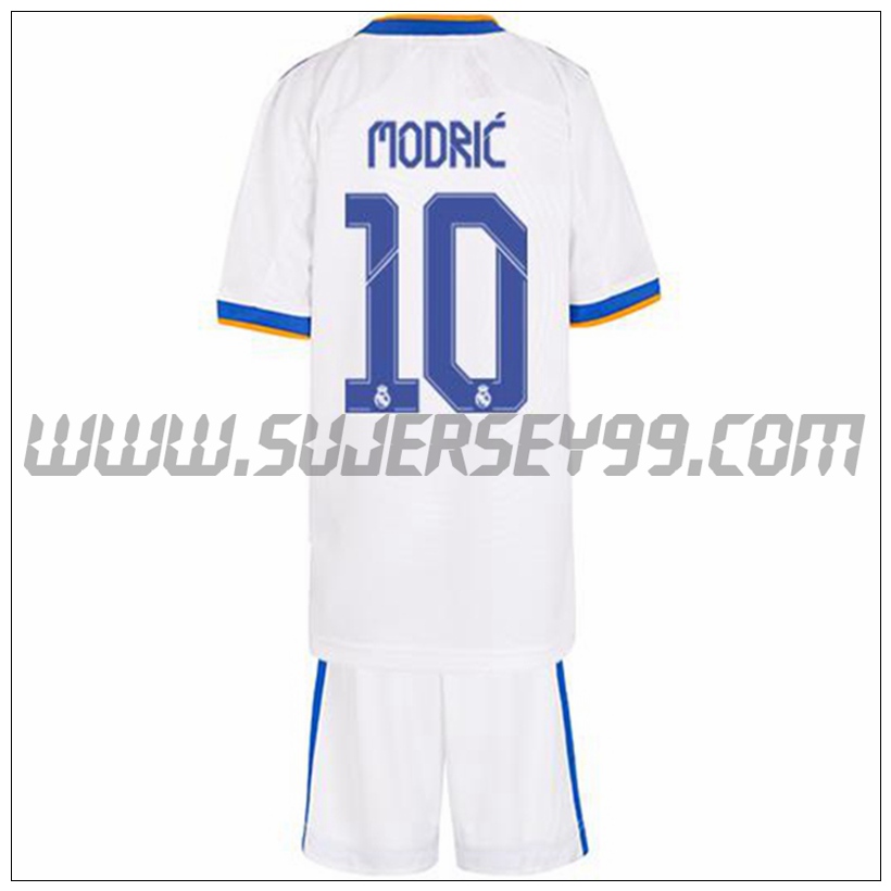 Primera Equipacion del Real Madrid Modric 10 Ninos 2021 2022