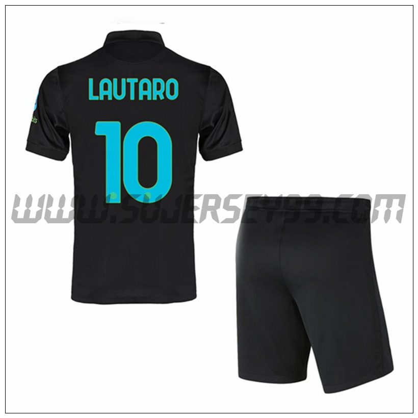 Tercera Equipacion del Inter Milan LAUTARO 10 Ninos 2021 2022