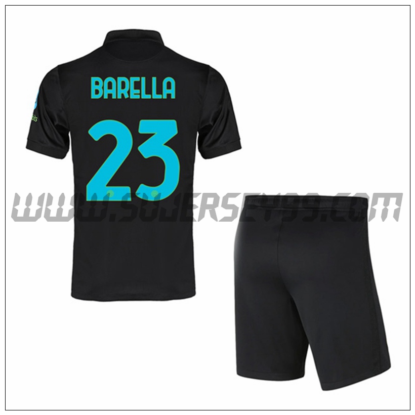 Tercera Equipacion del Inter Milan BARELLA 23 Ninos 2021 2022