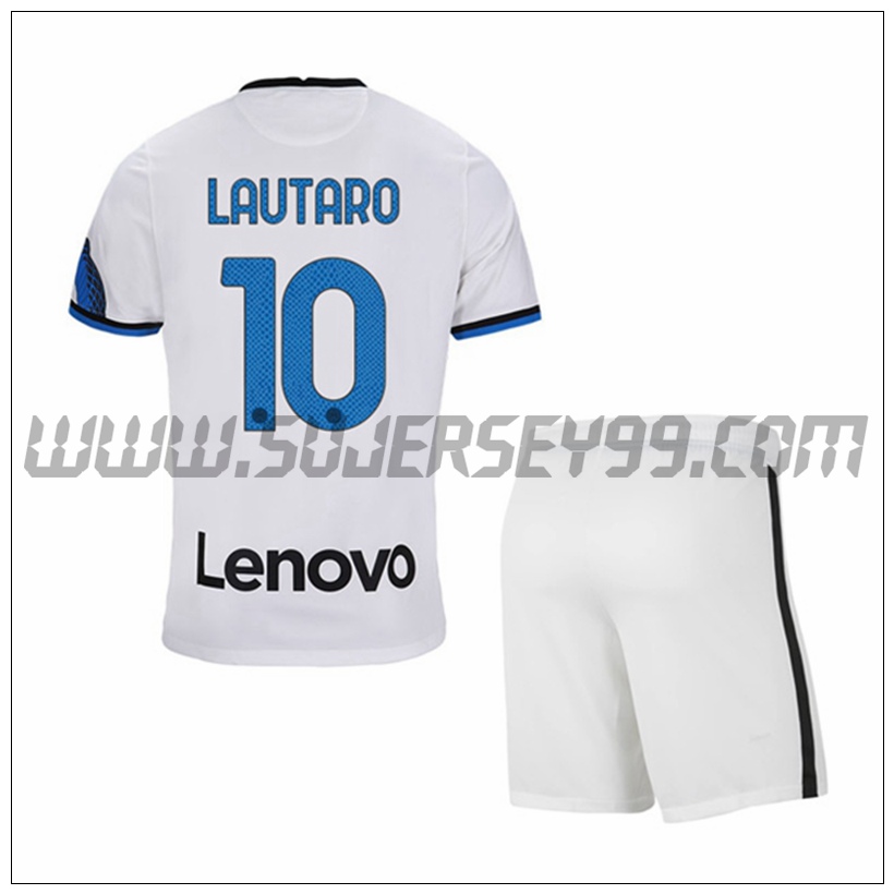 Segunda Equipacion del Inter Milan LAUTARO 10 Ninos 2021 2022