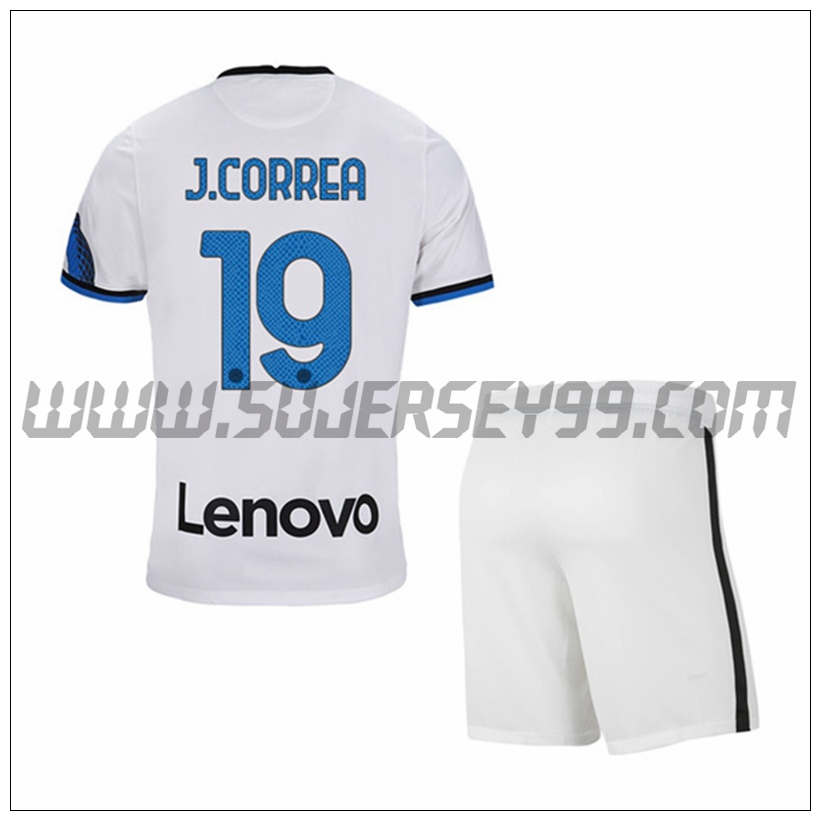 Segunda Equipacion del Inter Milan J.CORREA 19 Ninos 2021 2022