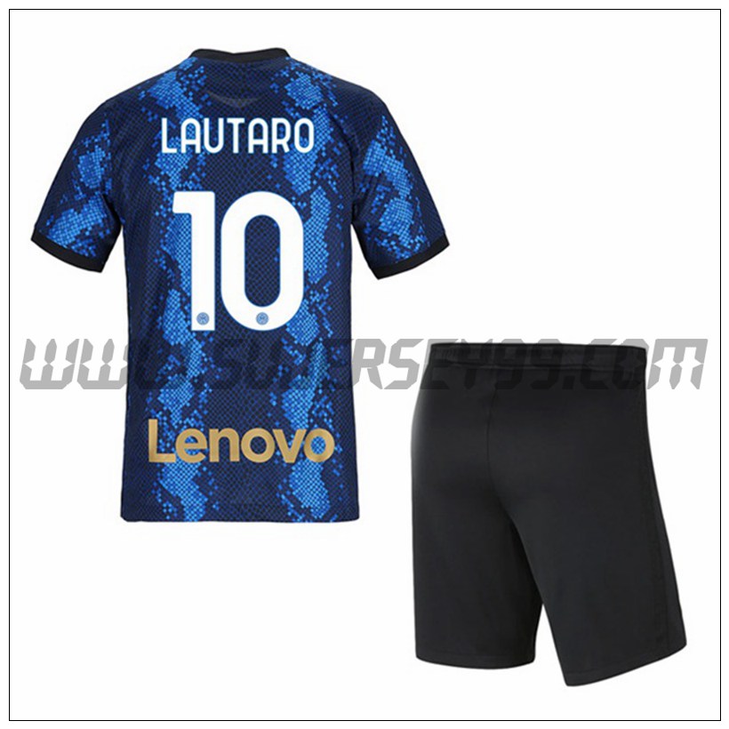 Primera Equipacion del Inter Milan LAUTARO 10 Ninos 2021 2022