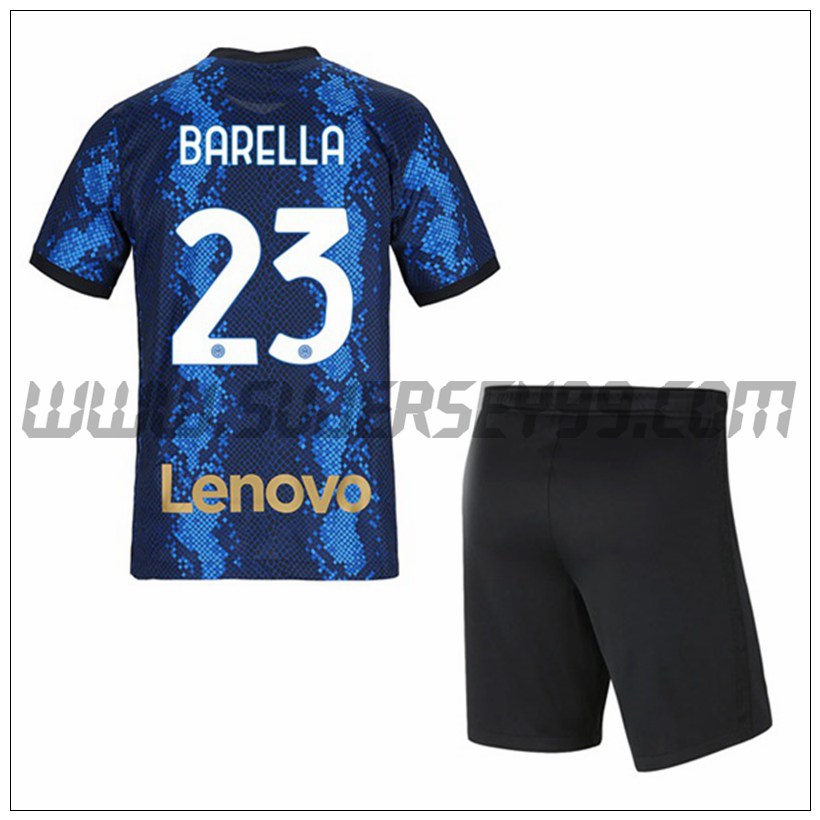 Primera Equipacion del Inter Milan BARELLA 23 Ninos 2021 2022