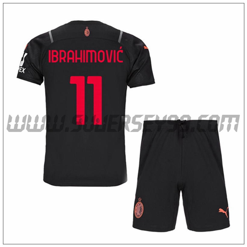 Tercera Equipacion del AC Milan IBRAHIMOVIC 11 Ninos 2021 2022