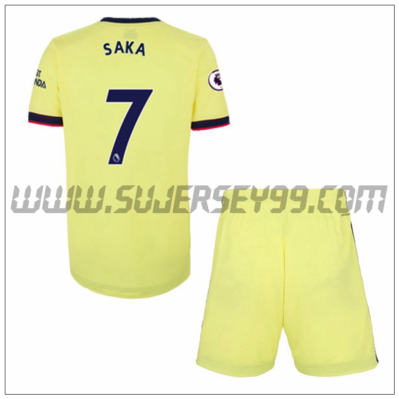 Segunda Equipacion del FC Arsenal Bukayo Saka 7 Ninos 2021 2022