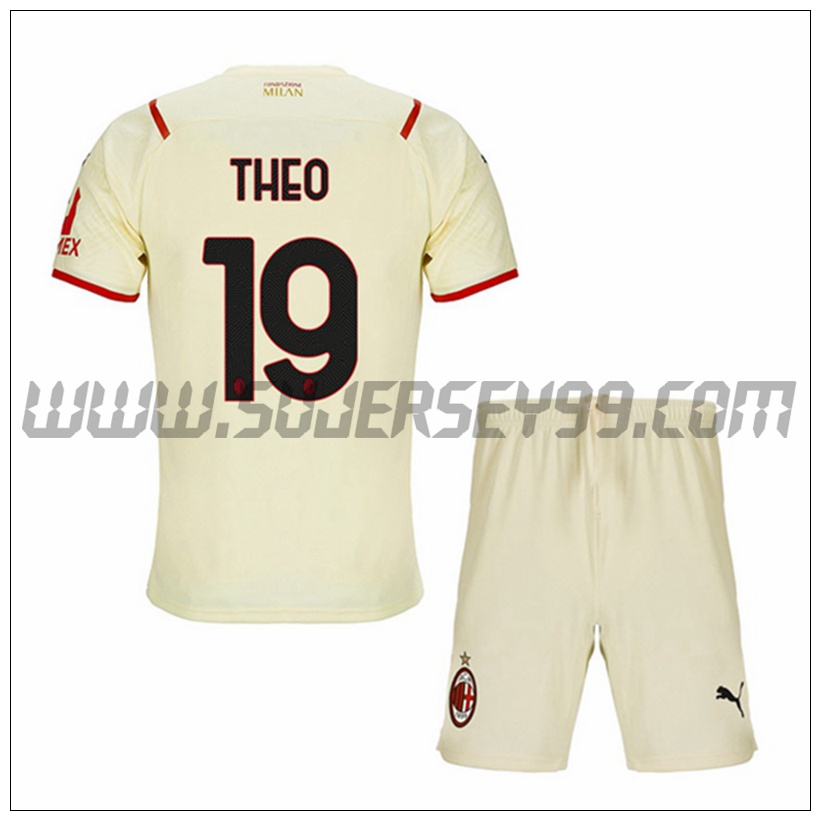 Segunda Equipacion del AC Milan THEO 19 Ninos 2021 2022