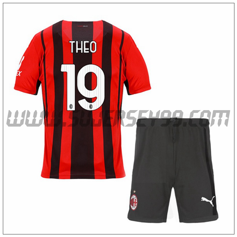 Primera Equipacion del AC Milan THEO 19 Ninos 2021 2022