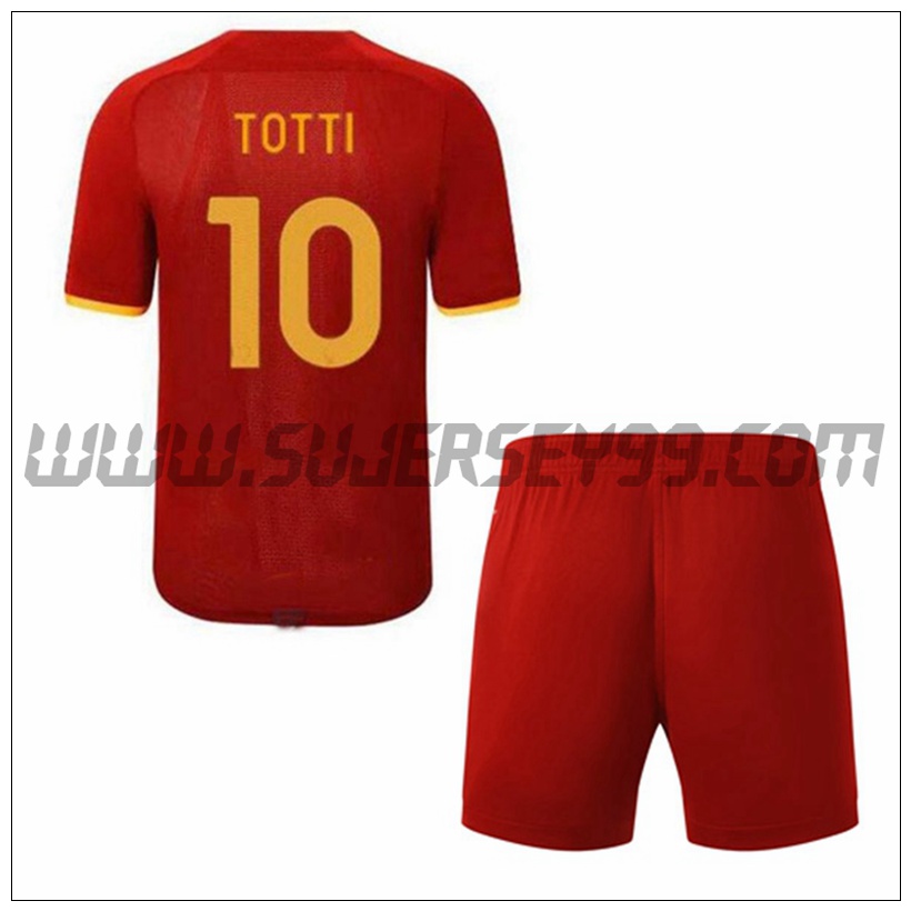 Tercera Equipacion del AS Roma TOTTI 10 Ninos 2021 2022