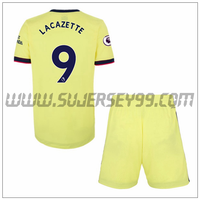 Segunda Equipacion del FC Arsenal Alexandre Lacazette 9 Ninos 2021 2022