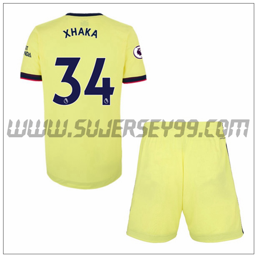 Segunda Equipacion del FC Arsenal Granit Xhaka 34 Ninos 2021 2022