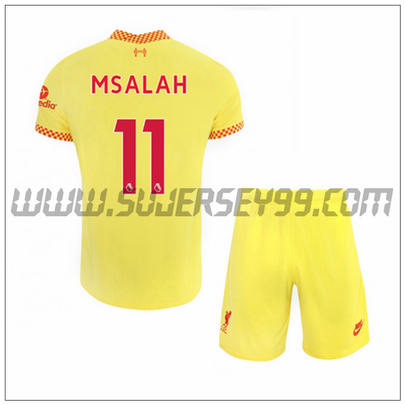 Tercera Equipacion del FC Liverpool Mohamed Salah 11 Ninos 2021 2022