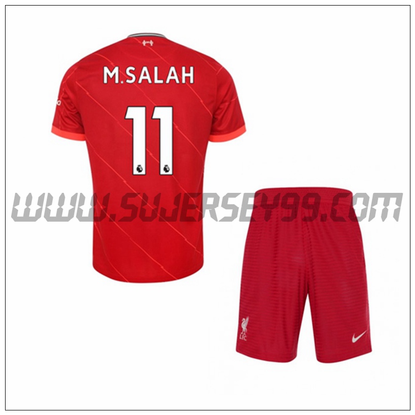 Primera Equipacion del FC Liverpool Mohamed Salah 11 Ninos 2021 2022