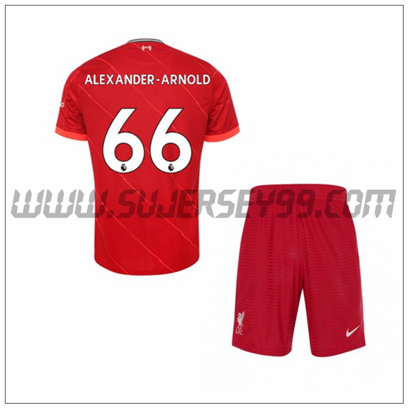 Primera Equipacion del FC Liverpool Alexander Arnold 66 Ninos 2021 2022