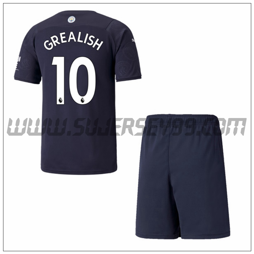 Tercera Equipacion del Manchester City GREALISH 10 Ninos 2021 2022