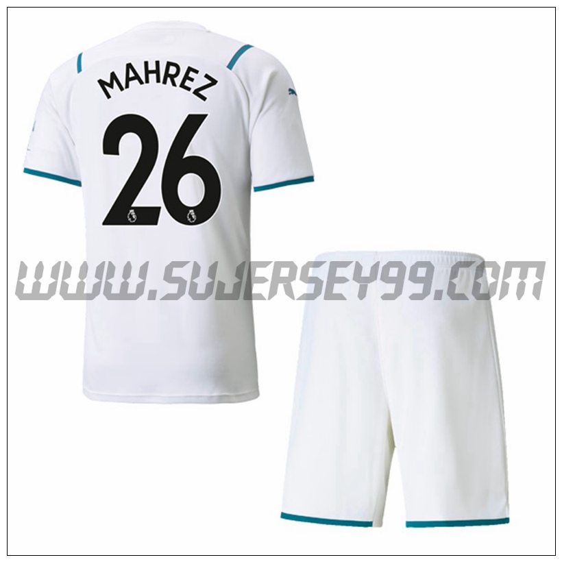 Segunda Equipacion del Manchester City MAHREZ 26 Ninos 2021 2022