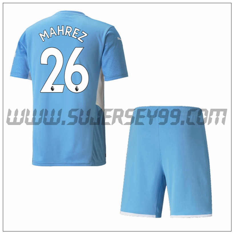 Primera Equipacion del Manchester City MAHREZ 26 Ninos 2021 2022