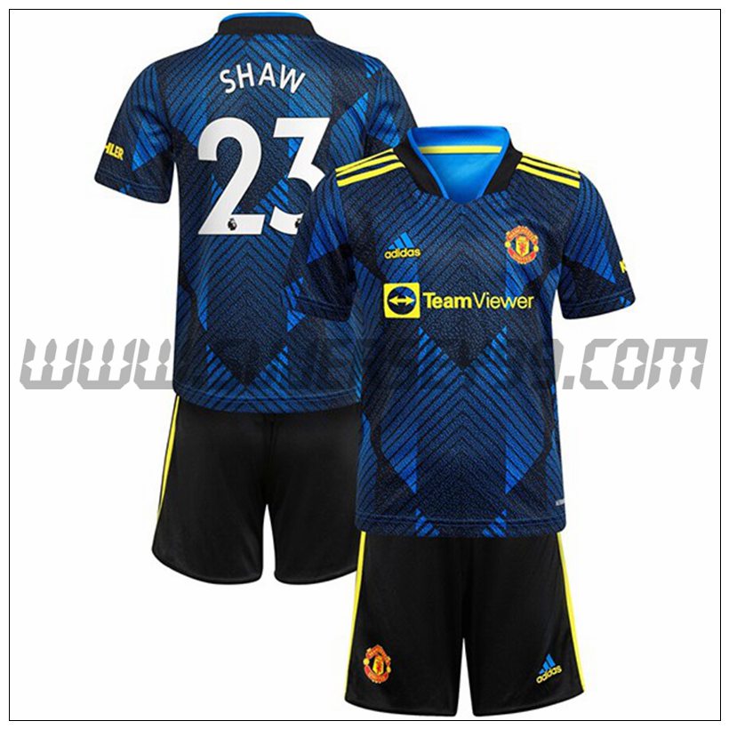 Tercera Equipacion del Manchester United Shaw 23 Ninos 2021 2022