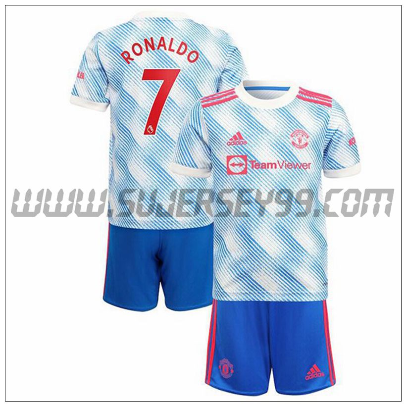 Segunda Equipacion del Manchester United Ronaldo 7 Ninos 2021 2022