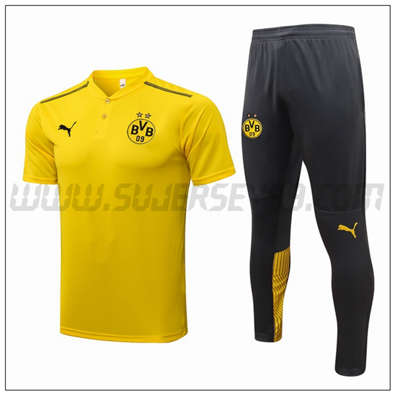 Polo Futbol Dortmund BVB + Pantalones Amarillo Negro 2021 2022