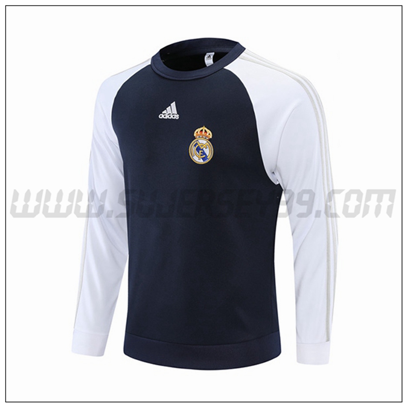 Sudadera Entrenamiento Real Madrid Azul Marino Blanco 2021 2022