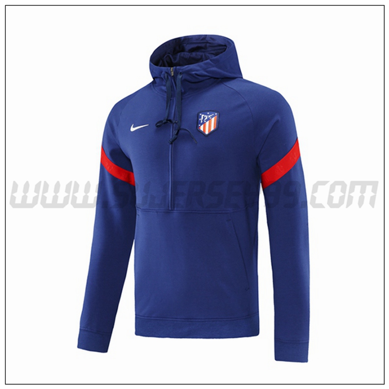 Sudadera con Capucha Atletico Madrid Azul Rojo 2021 2022