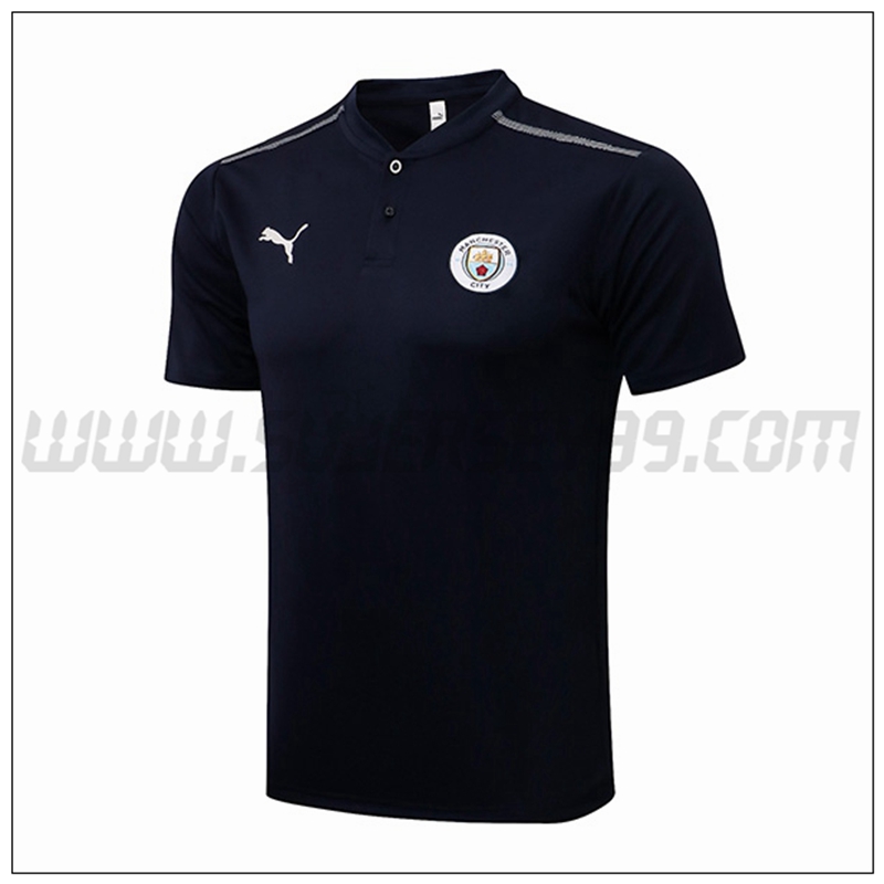 Polo Futbol Manchester City Negro Gris 2021 2022