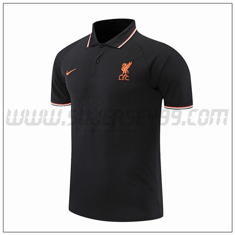 Polo Futbol FC Liverpool Negro Blanco Rojo 2021 2022