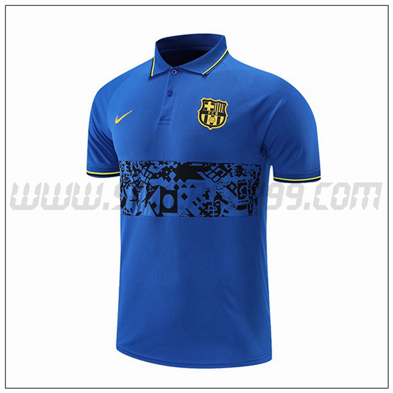 Polo Futbol FC Barcelona Negro Azul 2021 2022 -01