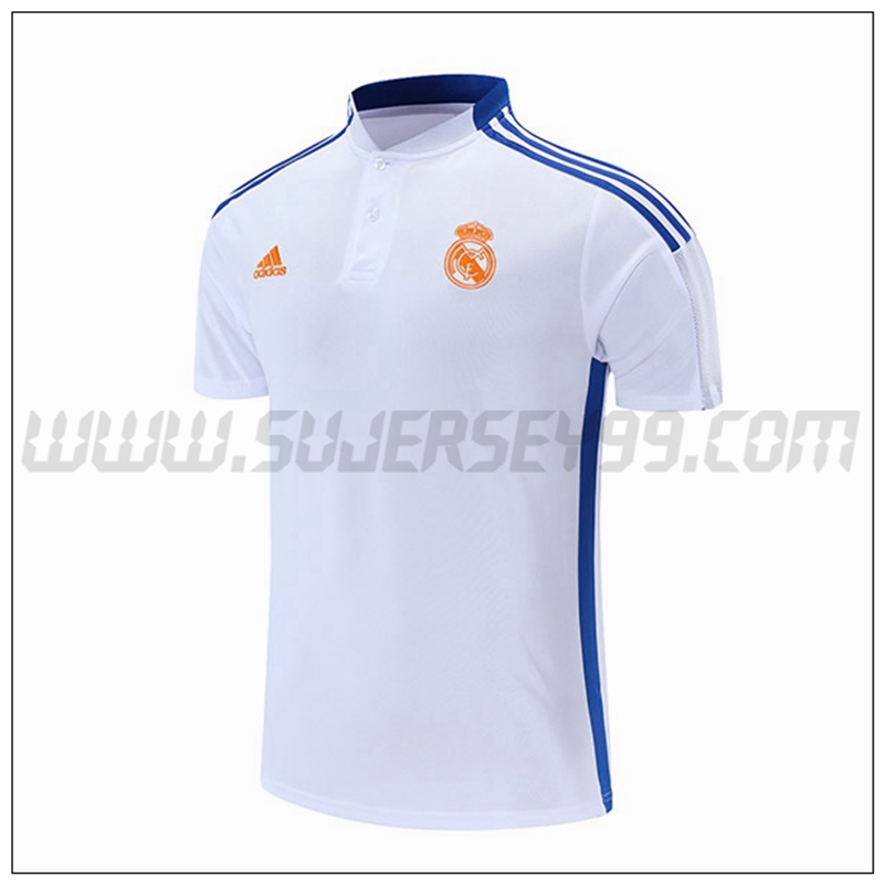 Polo Futbol Real Madrid Blanco Azul 2021 2022