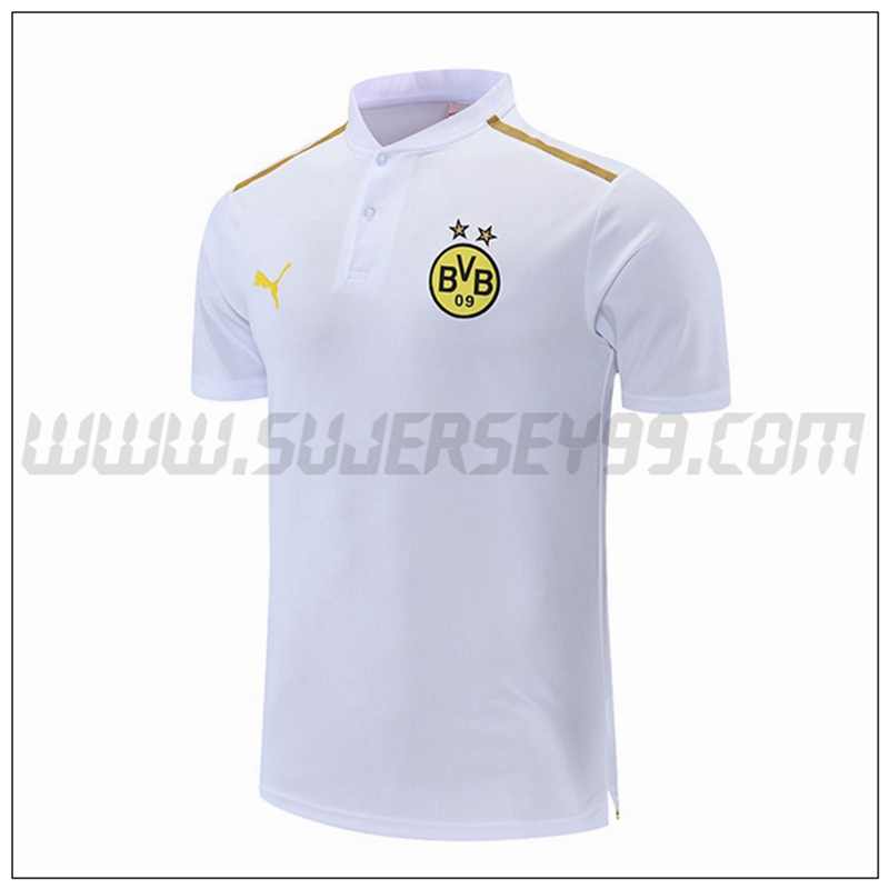 Polo Futbol Dortmund BVB Blanco Amarillo 2021 2022