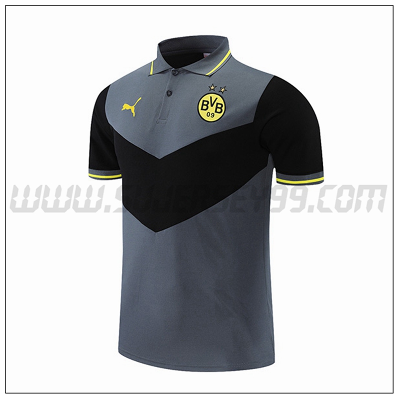 Polo Futbol Dortmund BVB Negro Gris 2021 2022