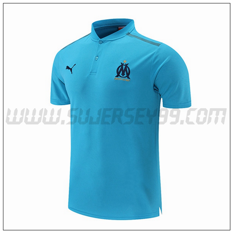 Polo Futbol Marsella OM Gris Azul 2021 2022