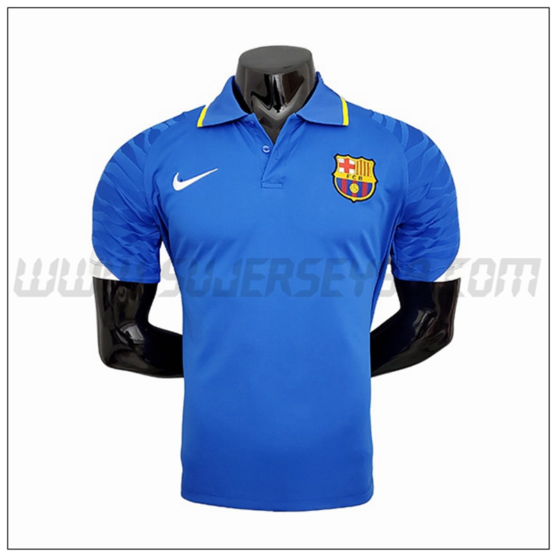 Polo Futbol FC Barcelona Blanco Azul 2021 2022