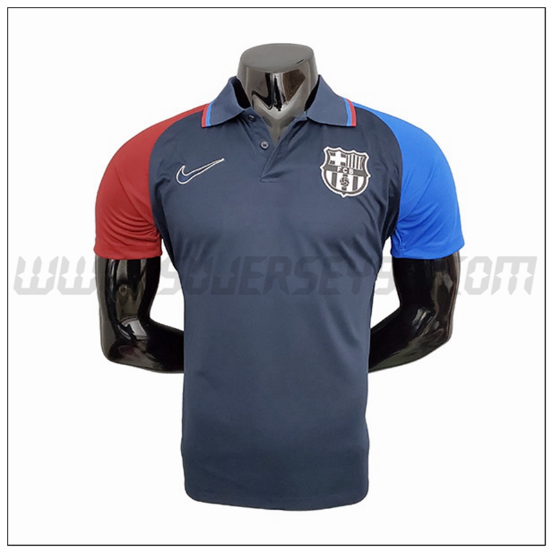 Polo Futbol FC Barcelona Azul Azul Marino 2021 2022