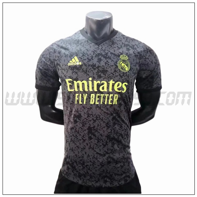 Camiseta Entrenamiento Real Madrid Negro Gris 2021 2022