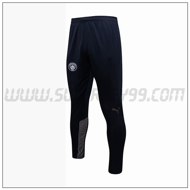 Pantalones Entrenamiento Manchester City Negro Gris 2021 2022