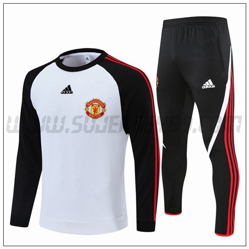 Chandal del Manchester United Blanco Negro 2021 2022