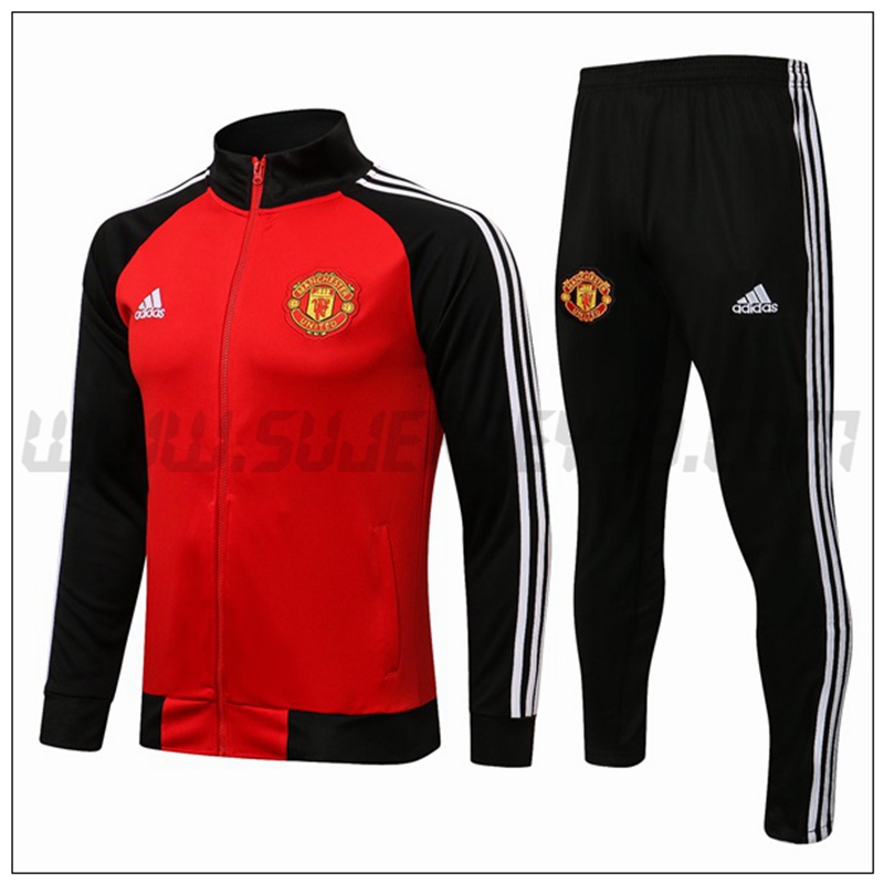 Chaqueta Chandal del Manchester United Rojo Negro 2021 2022