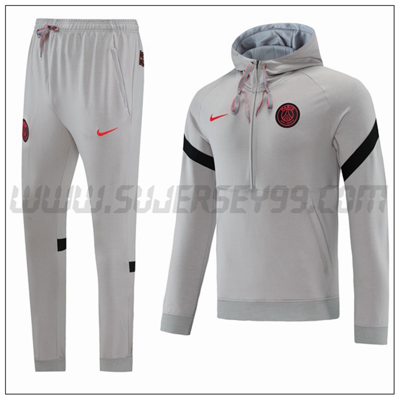 Chaqueta con Capucha Chandal del Jordan PSG Negro Gris 2021 2022