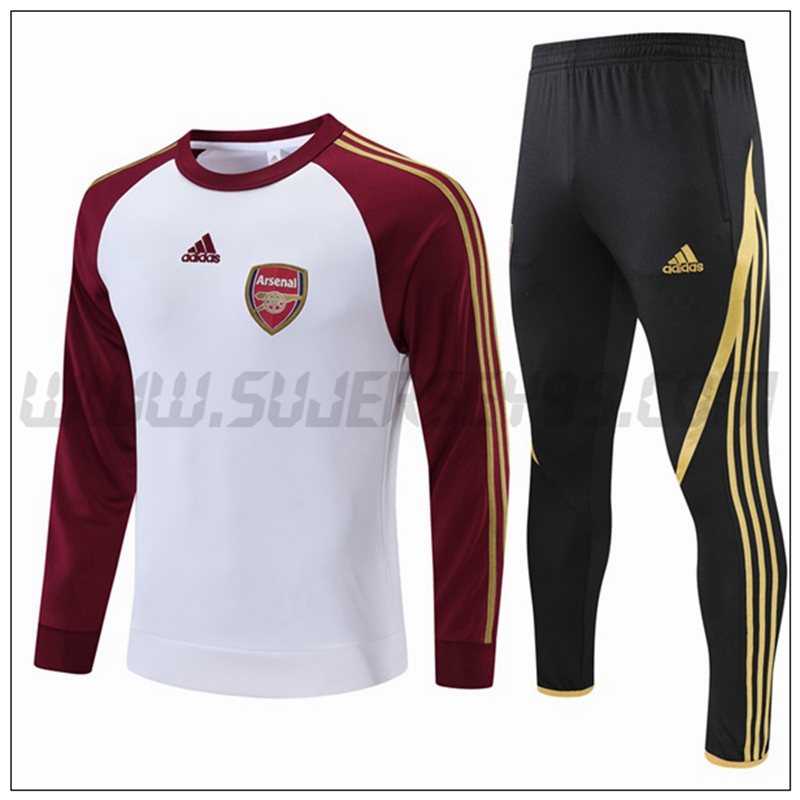 Chandal del FC Arsenal Ninos Blanco Rojo 2021 2022