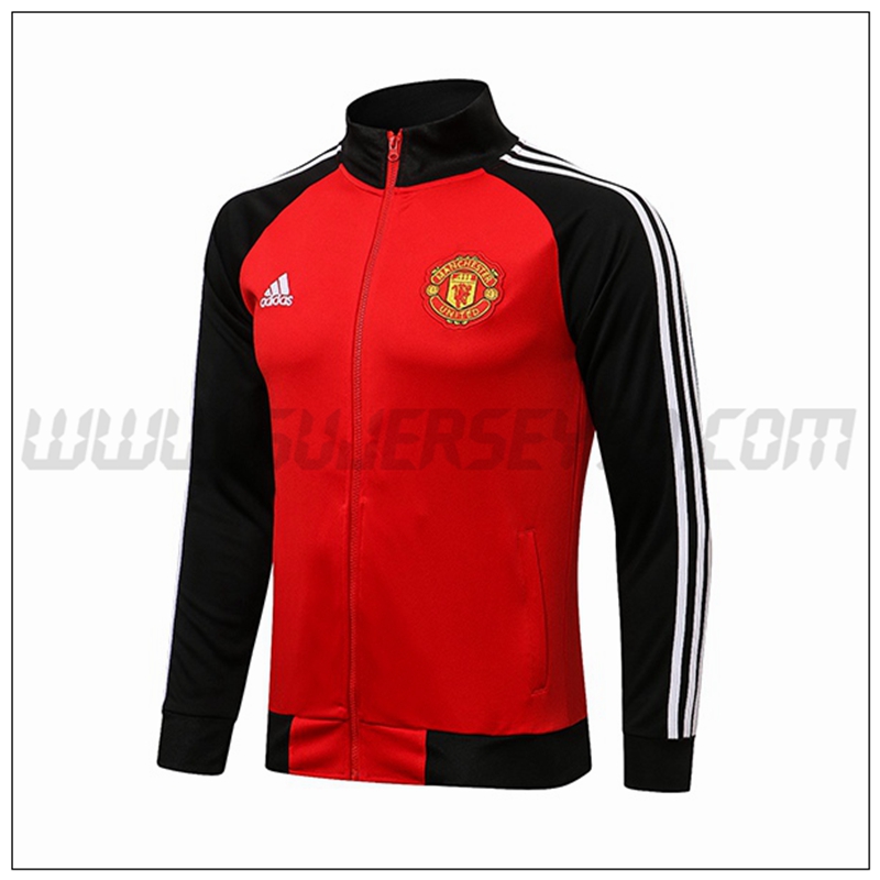 Chaqueta Futbol Manchester United Rojo Negro 2021 2022