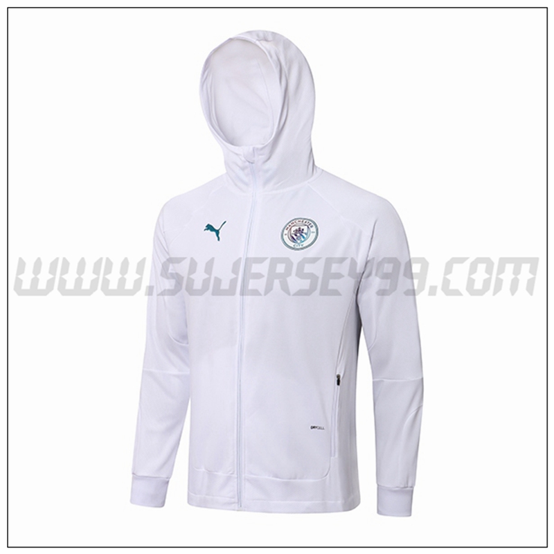 Chaqueta con Capucha Manchester United Blanco 2021 2022