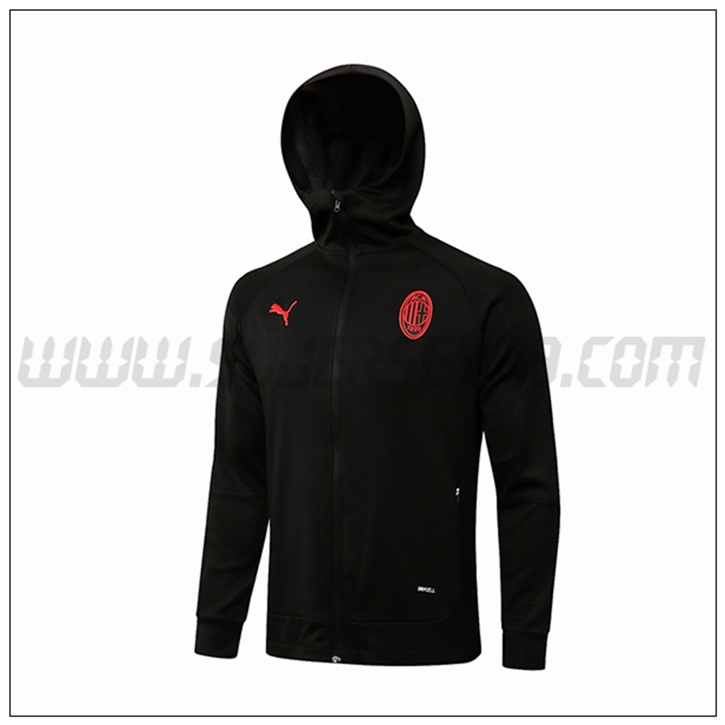 Chaqueta con Capucha AC Milan Negro 2021 2022