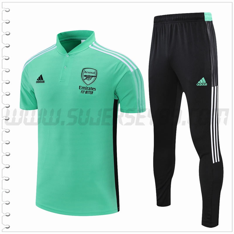 Polo Futbol FC Arsenal + Pantalones Verde Negro 2021 2022