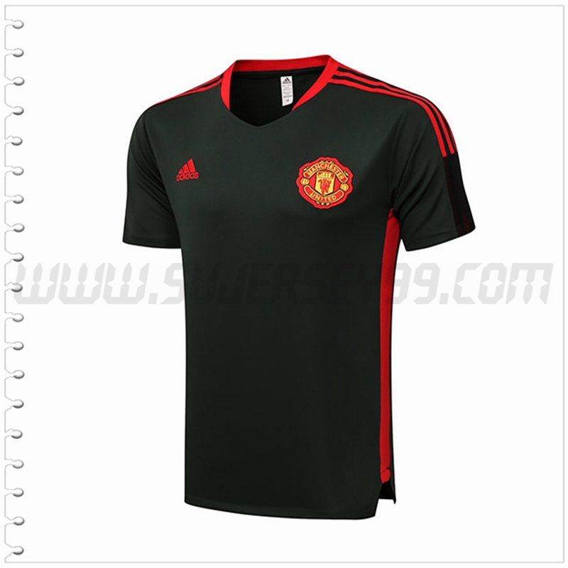 Polo Futbol Manchester United Negro Rojo 2021 2022