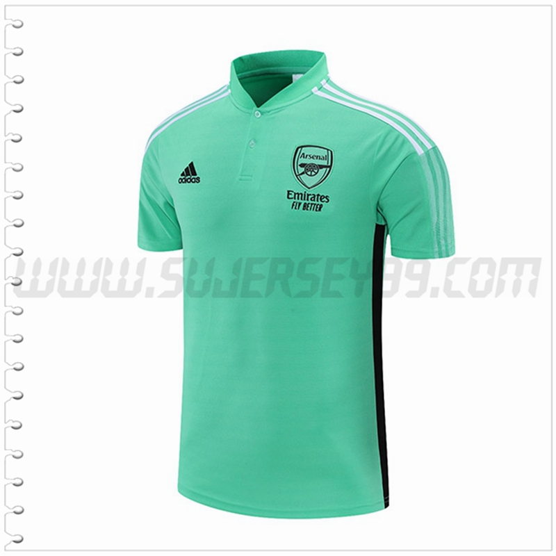 Polo Futbol FC Arsenal Verde Negro 2021 2022