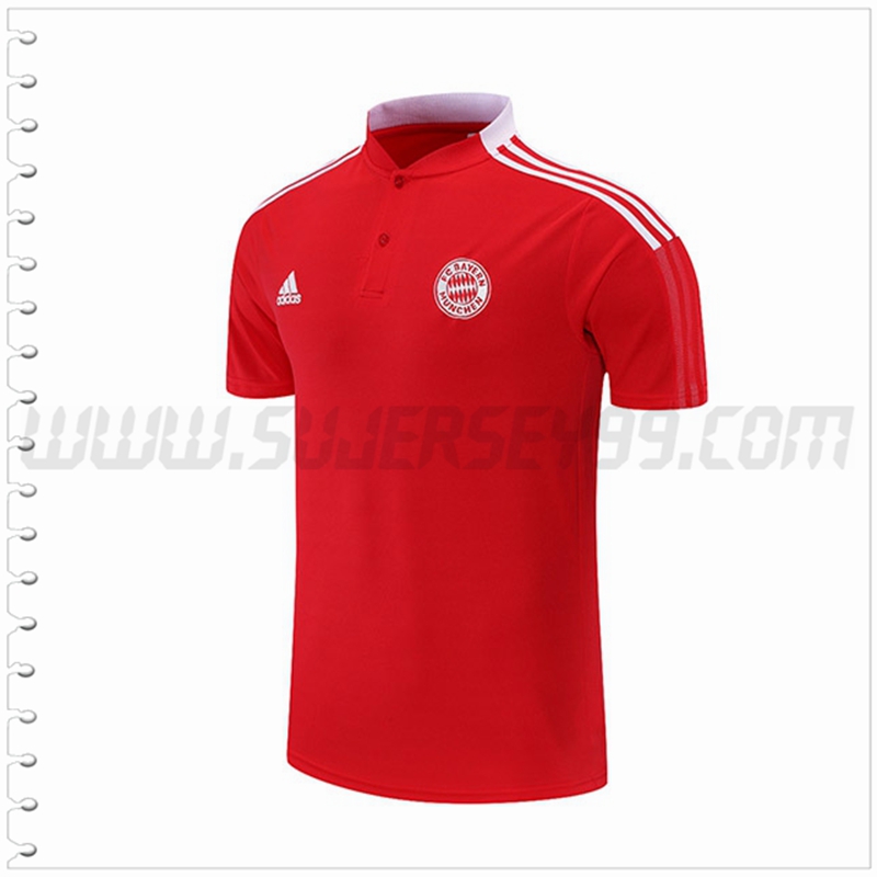 Polo Futbol Bayern Munich Blanco Rojo 2021 2022