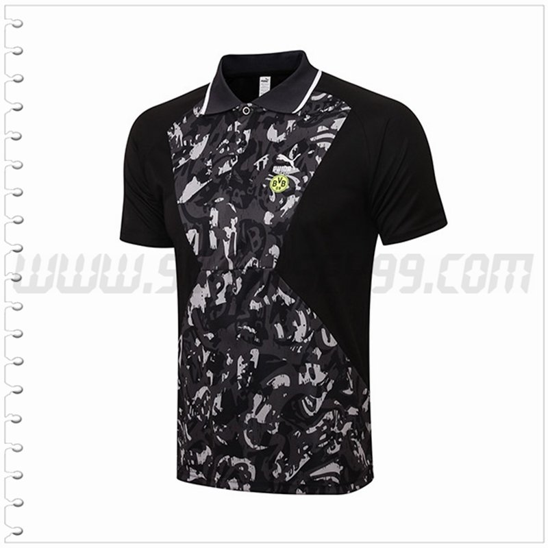 Polo Futbol Dortmund BVB Blanco Negro 2021 2022